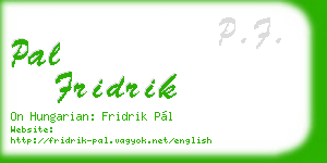 pal fridrik business card